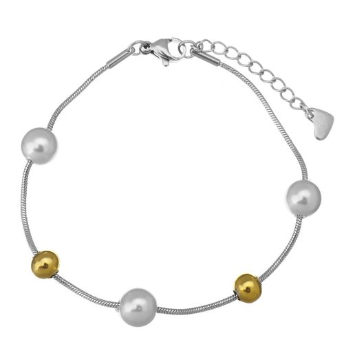 1pc couleur argent plaqué serpent de la chaîne avec des perles bracelet en métal de base l'extenseur sku-42354