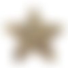 2pcs jaune plat star de cuir d'unité centrale avec des paillettes pendentif charme de boucle d'oreil sku-42385