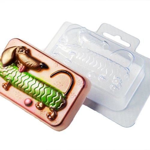 1pc teckel chiot de hot-dog animal rectangle en plastique fabrication de savon moule cadeau pour ell sku-43089