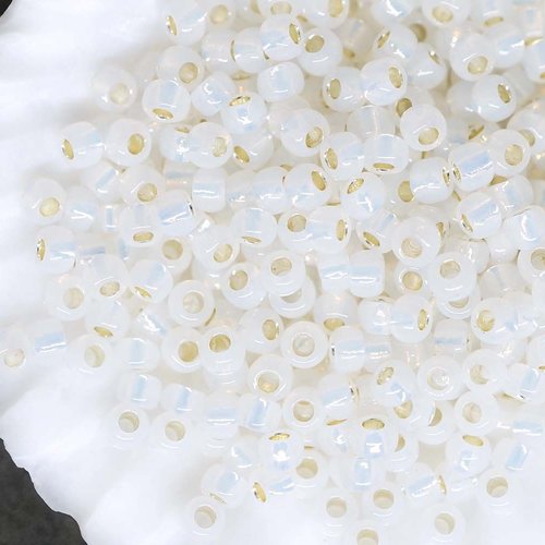 20g de verre rond blanc laiteux argenté toho japonais perles de graines 11/0 tr-11-2100 2.2mm sku-43132