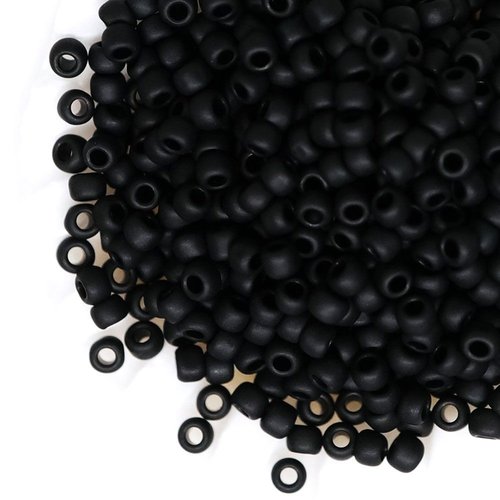 20g opaque givré mat jet noir rond verre japonais toho perles de rocaille 11/0 tr-11-49f 2.2 mm sku-43140
