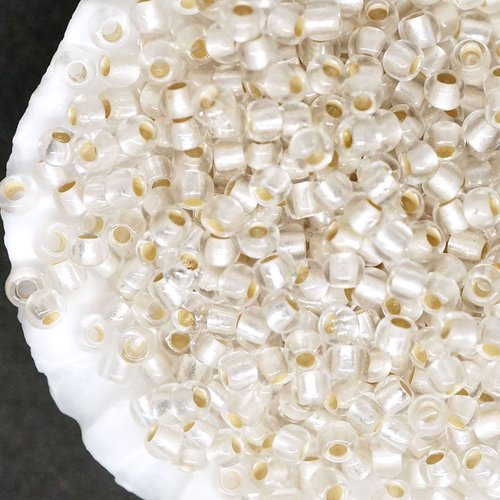 20g de verre rond en cristal glacé en argent matte toho perles de graines japonaises 11/0 tr-11-21f  sku-43148