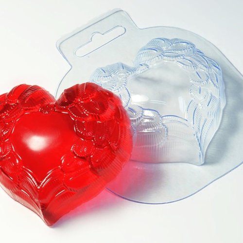 1pc plumes des ailes d'ange cœur amour valentine en plastique fabrication de savon moule cadeau pour sku-43031