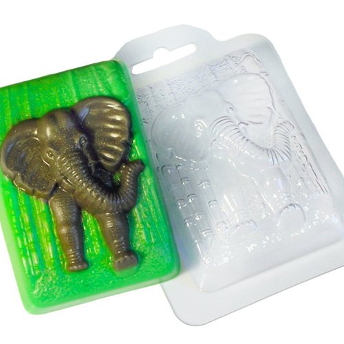 1pc jungle éléphant animal en plastique fabrication de savon moule cadeau pour elle lui 93x66x30mm sku-43108