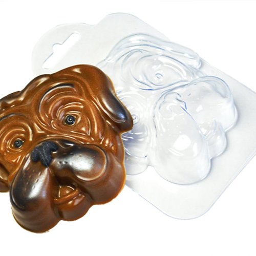 1pc heureux boxer rottweiler chien bouledogue visage en plastique fabrication de savon moule cadeau  sku-43111