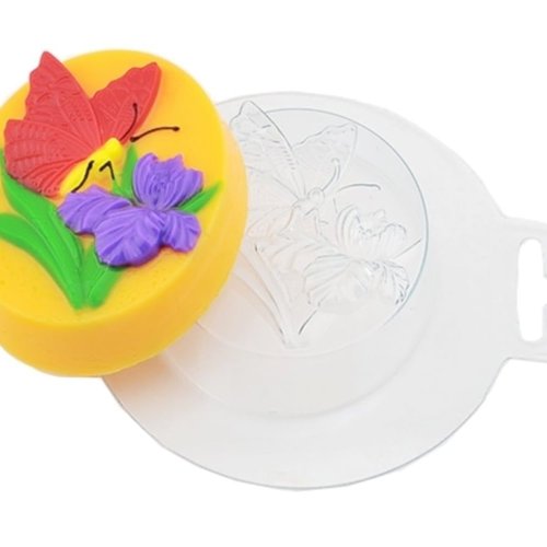 1pc papillon fleur cadeau insecte animal ovale en plastique fabrication de savon moule pour elle lui sku-42986