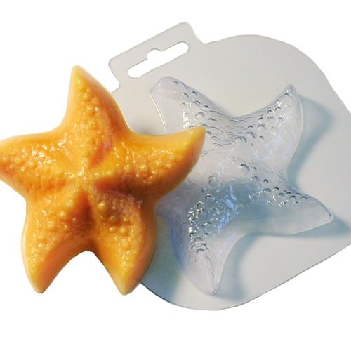 1pc grandes étoiles de mer de la marine de la mer de plage en plastique fabrication de savon moule c sku-43060