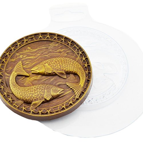 1pc chocolat poisson médaille en plastique de savon la fabrication du de la nourriture moule marin d sku-43098