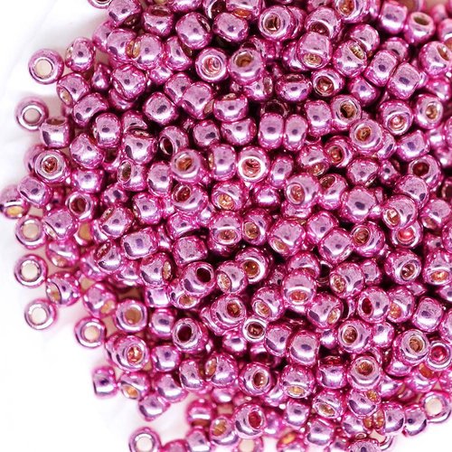 20g pergélisol galvanisé rose lilas métallique verre rond japonais toho perles de rocaille 11/0 tr-1 sku-43130