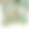 20pcs picasso brun albâtre bleu turquoise laver patine plat pièce rond de fleurs verre tchèque de l' sku-43235