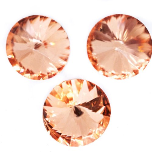4pcs abricot orange argent de la moitié izabaro rivoli cristaux de verre tchèque pierre chatons stra sku-43220