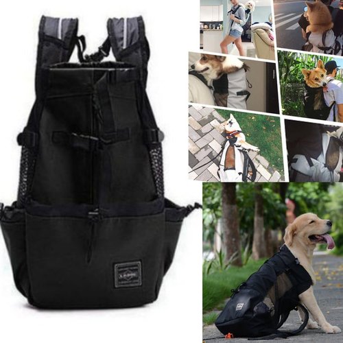 1pc noir respirant sport chien transporteur animal de compagnie de voyage sac à dos pour la randonné sku-43418