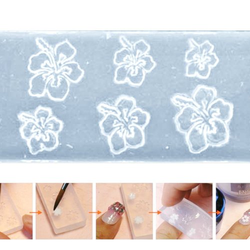 1pc transparent hibiscus fleur hawaïenne silicone 3d mini moule pour l'art d'ongle de petit bricolag sku-43467