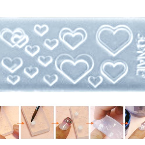 1pc transparent 14 cœur amour valentine silicone 3d mini moule pour l'art d'ongle de petit bricolage sku-43506