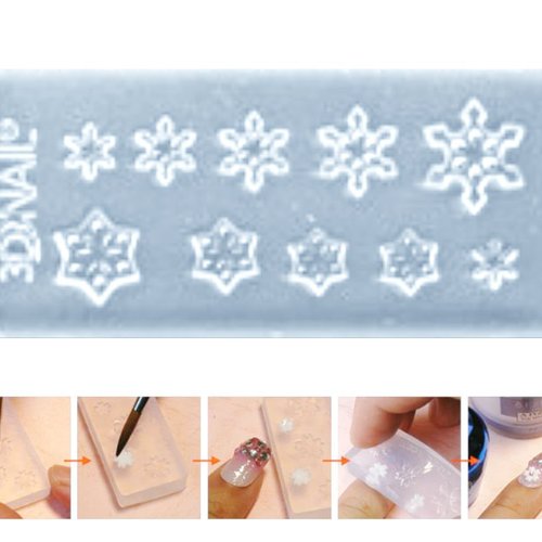 1pc transparent 10 de noël flocons de neige de l'hiver des étoiles silicone 3d mini moule pour l'art sku-43527