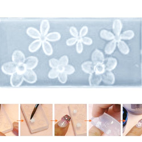 1pc transparent 6 fleurs de la nature de silicone 3d mini moule pour l'art d'ongle de petit bricolag sku-43544