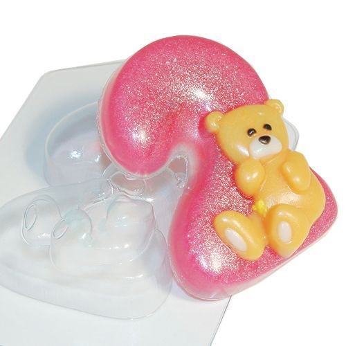 1pc ours en peluche numéro 2 d'anniversaire d'enfants de bébé célébration en plastique de savon la f sku-43566