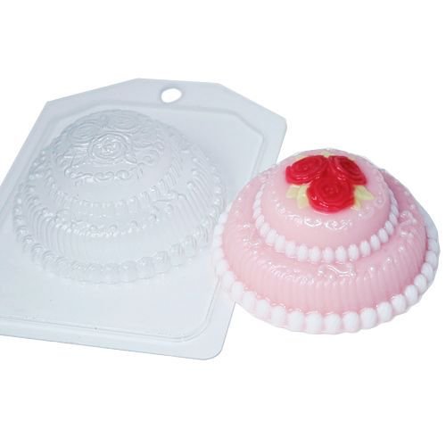 1pc de fleurs roses gâteau d'anniversaire célébration de mets sucrés mini en plastique de savon la f sku-43569