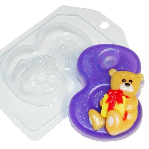 1pc ours en peluche numéro 8 d'anniversaire d'enfants de bébé célébration en plastique de savon la f sku-43583