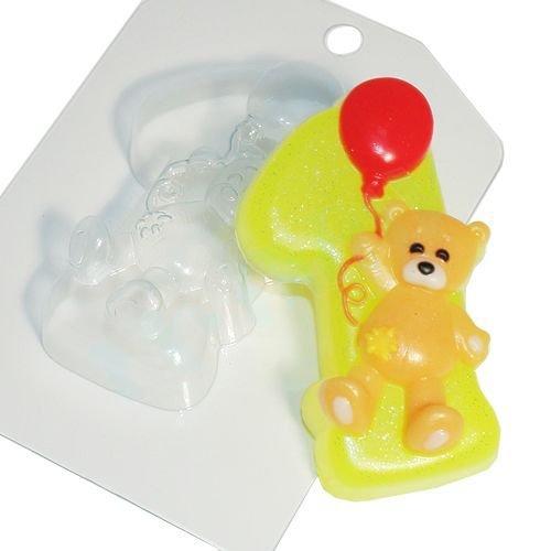 1pc ours en peluche numéro 1 d'anniversaire d'enfants de bébé célébration en plastique de savon la f sku-43589
