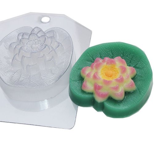 1pc fleur de lotus feuille de plastique de savon la fabrication du chocolat de gypse moule de qualit sku-43594