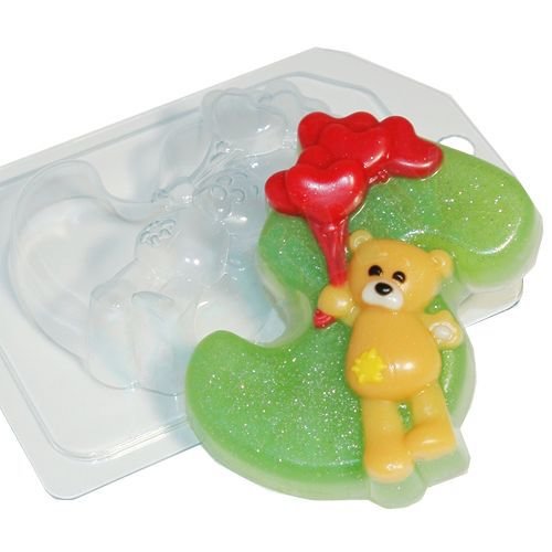 1pc ours en peluche numéro 5 d'anniversaire d'enfants de bébé célébration en plastique de savon la f sku-43595