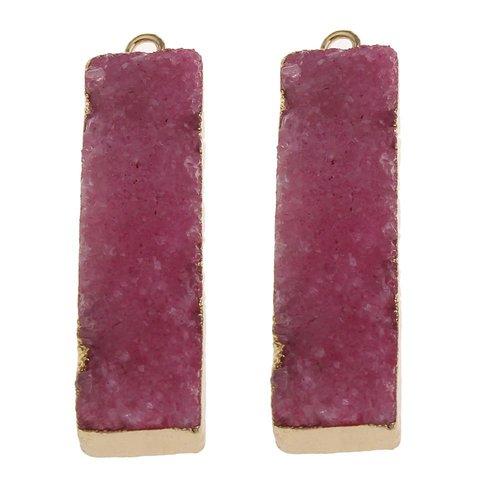 1pc cristal rose d'or glaçon colonne de barre de druzy de glace quartz agate de pierre naturelle pla sku-43660