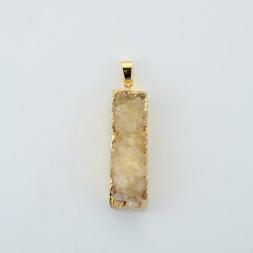 1pc cristal jaune d'or glaçon colonne de barre de druzy de glace quartz agate de pierre naturelle pl sku-43650
