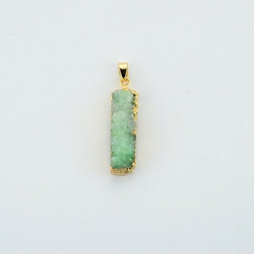 1pc cristal vert or glaçon colonne de barre de druzy de glace quartz agate de pierre naturelle plaqu sku-43651