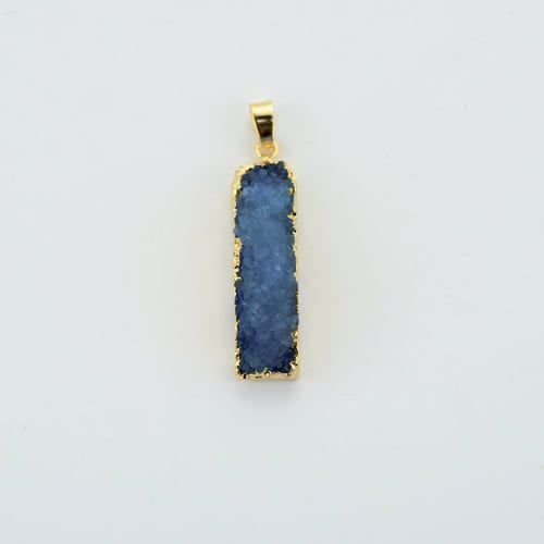 1pc cristal bleu or glaçon colonne de barre de druzy de glace quartz agate de pierre naturelle plaqu sku-43655