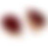 1pc cristal rouge or en forme de larme druzy de glace quartz agate de pierre naturelle plaqué focal  sku-43719