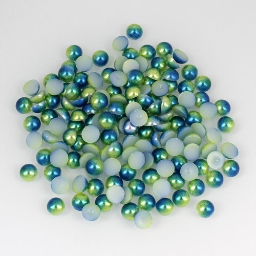 10g 1250 pièces perle licorne bleu vert cabochon flatback rond en plastique 3d nail art décoration b sku-43790