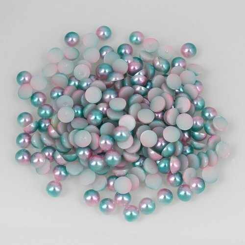 10g 1250 pièces perle licorne turquoise clair rose cabochon flatback rond en plastique 3d nail art d sku-43792