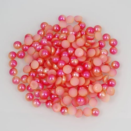 10g 1250 pièces perle licorne rouge rose cabochon flatback rond en plastique 3d nail art décoration  sku-43789