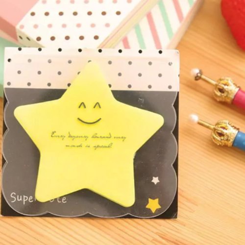 1pc chaud jaune heureux étoiles en papier de bloc-notes autocollants decal des notes de scrapbooking sku-43918