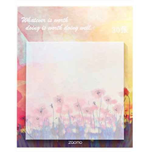 1pc pavot champ de fleurs papier créatif peinture à l'huile bloc-notes autocollants decal des notes  sku-43923