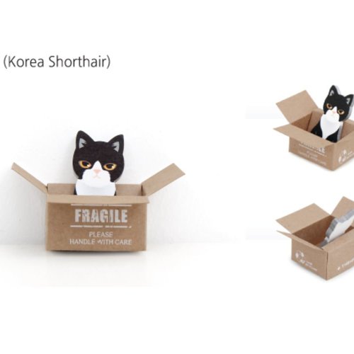 1pc sido coréen shorthair chat dans la maison de la boîte de papier mignon bloc-notes autocollants d sku-43930