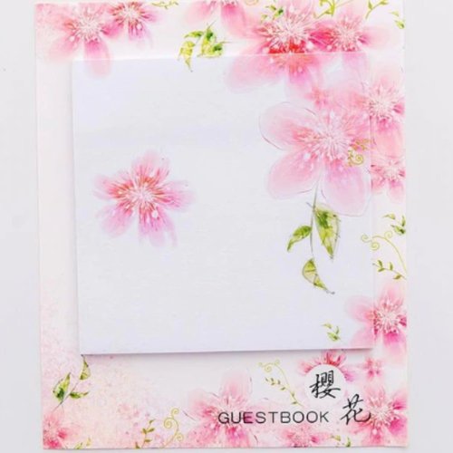 1pc grandes fleurs sakura carré de papier rose floral mignon bloc-notes autocollants decal des notes sku-43961