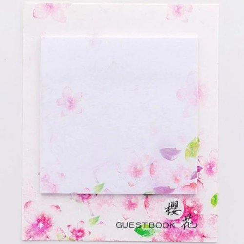 1pc feuilles la floraison des fleurs de sakura carré de papier rose floral mignon bloc-notes autocol sku-43962