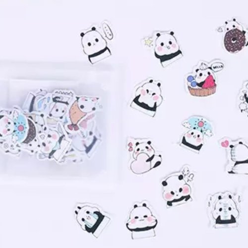 1pack mignon ours panda papier japonais pastel imperméable à l'eau de bande dessinée autocollant de  sku-44055