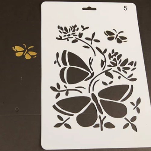 1pc papillon fleur feuille en plastique de décoration de la maison modèle de la règle de bricolage c sku-44102