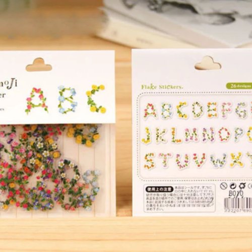 78pcs ensemble floral de lettres de fleurs message du papier transparent autocollant de l'artisanat  sku-44209