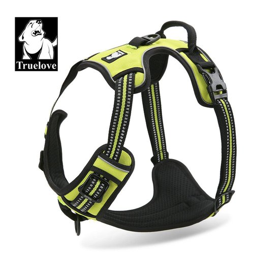 1pc de tissu jaune truelove respirant réflexive néon de sécurité réglable harnais pour chien pas-pul sku-44297