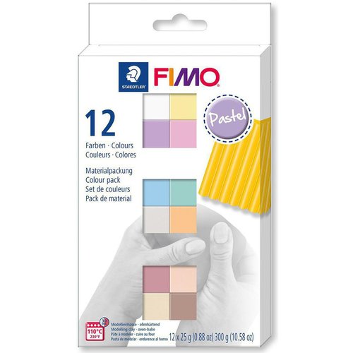Fimo soft set de 12 couleurs 25 g pastel 8023 c12-3 sku-45975
