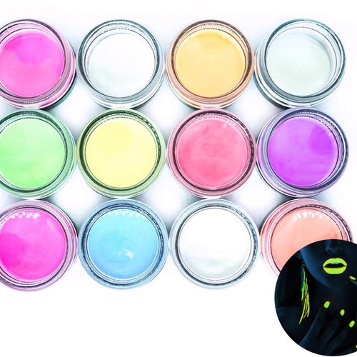 12 couleurs uv caméléon fluorescent mélange de la poudre de poussière nail art paillettes holographi sku-44024