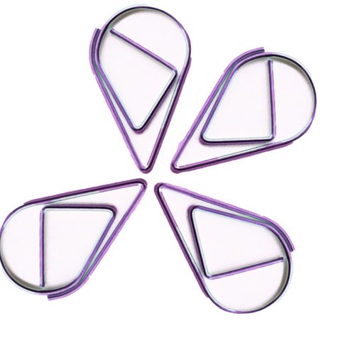 10pcs violet en forme de larme artisanat des métaux liant les pinces à papier de scrapbooking à la m sku-44248