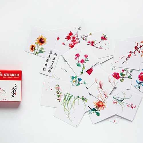 40pcs japon sakura japonais fleurs de papier décalque de l'artisanat de l'étiquette des autocollants sku-44239