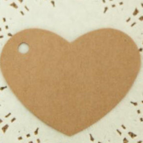 100pcs brun cœur amour valentine papier blanc label artisanat boutique de la pendaison étiquettes de sku-44245