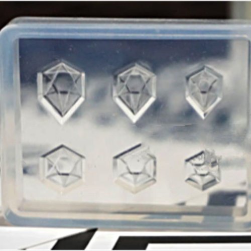 1pc transparent 6 larme de poire hexagone facettes pierres précieuses silicone diy cabochon boucles  sku-50021