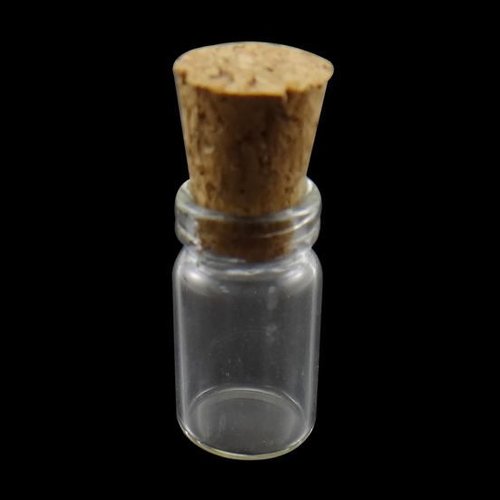 10pcs verre transparent clair bouteille vide perles de bocaux contenant bois le liège le flacon de l sku-44316